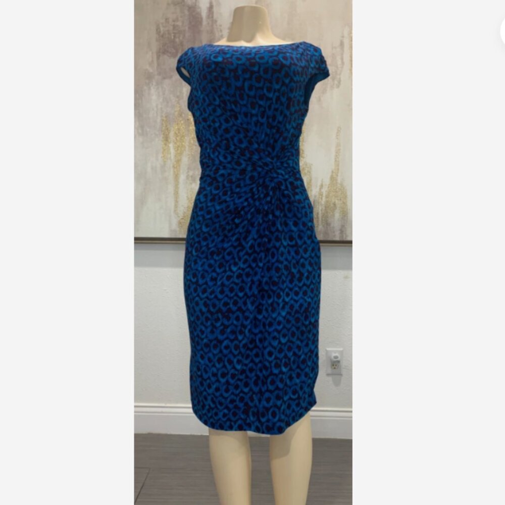Lauren Ralph Lauren Women's Blue Shift Dress - Size 10 - RN 41381 / CA 56658 ⭐️